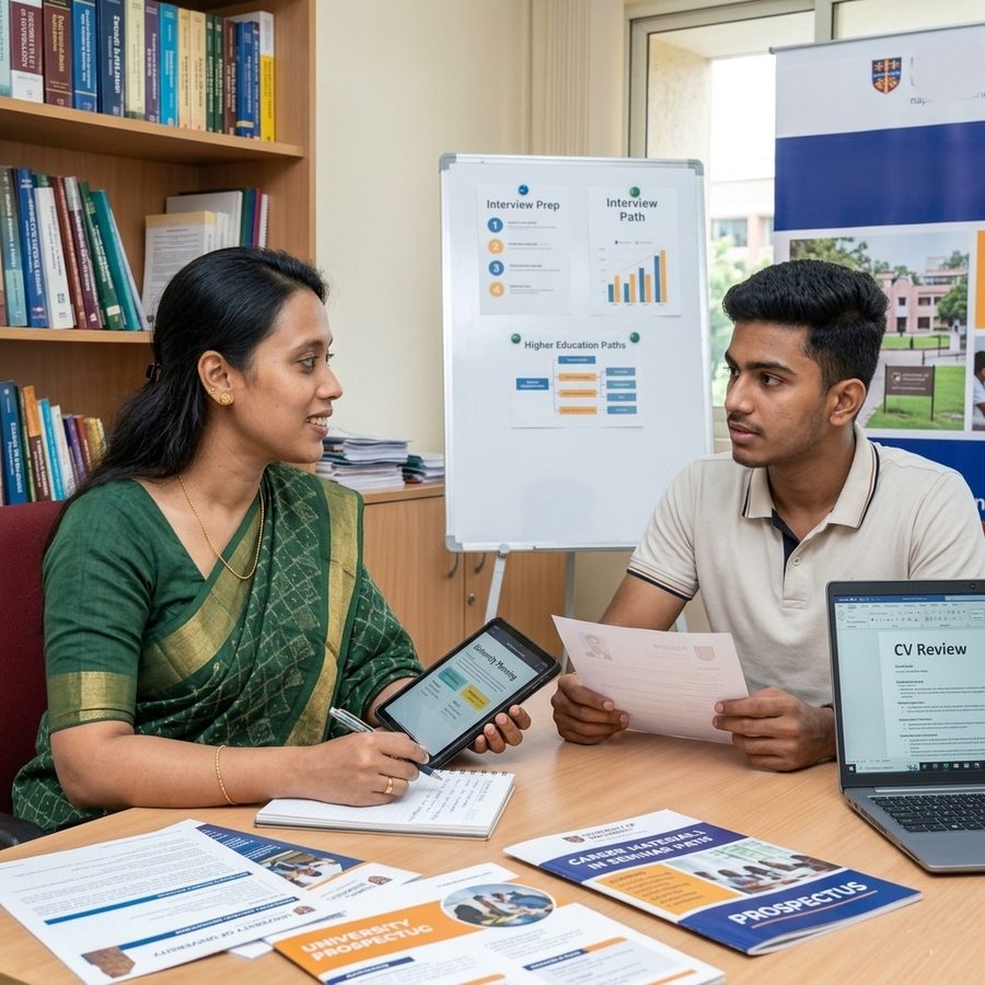 Dr. Vandana in a career and academic counselling session