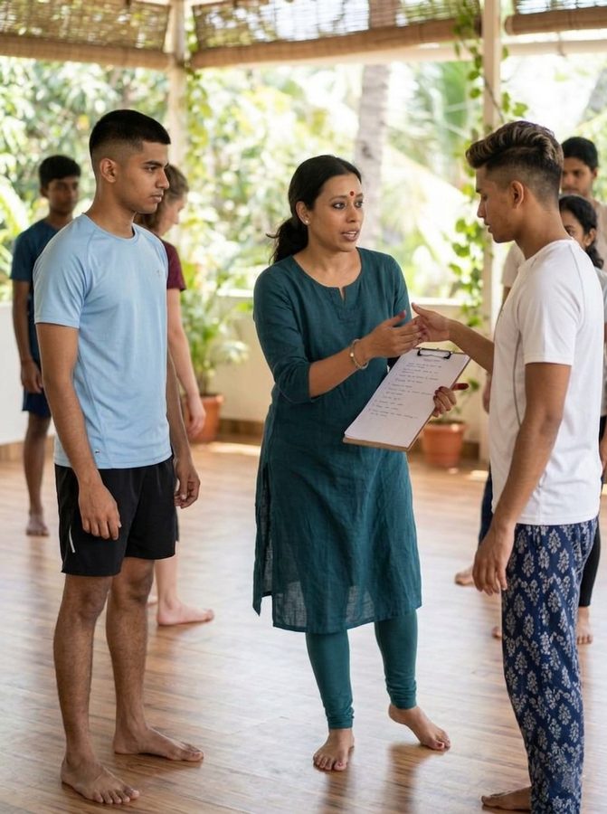 Dr. Vandana leading a dance movement therapy session