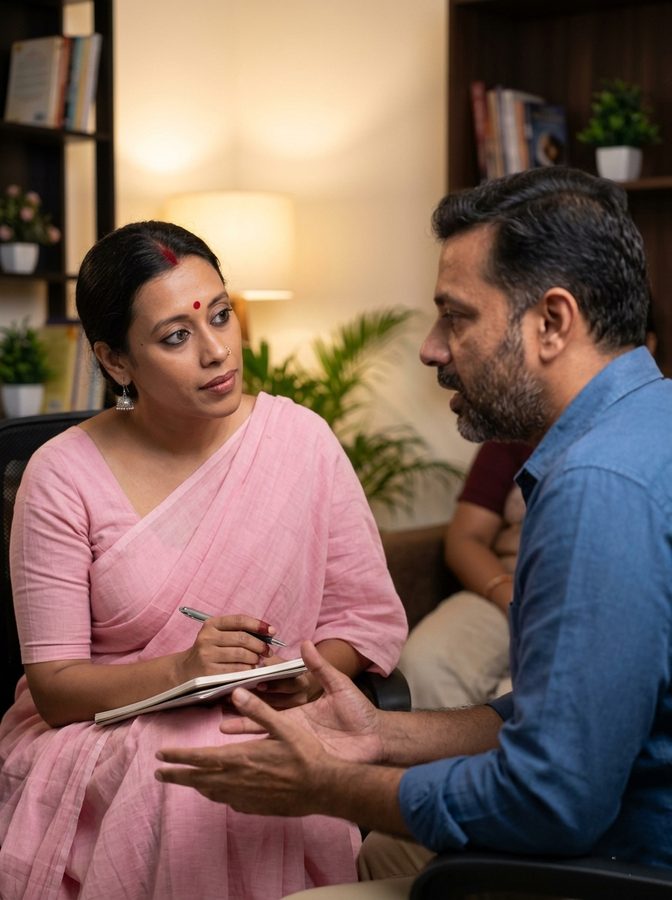 Dr. Vandana in a relationship counselling session
